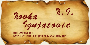 Novka Ignjatović vizit kartica